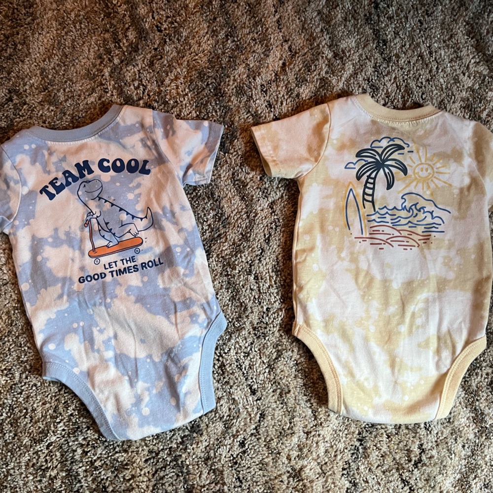 NWOT 12M Tie-Dye Onesies